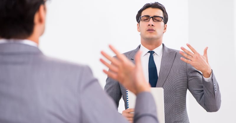 Etwas Training nimmt die Nervosität